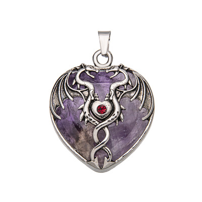 Natural Amethyst Pendants PW-WG50940-01-1