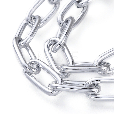 Aluminum Paperclip Chain Necklaces NJEW-JN02796-1