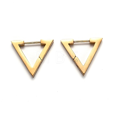 304 Stainless Steel Triangle Huggie Hoop Earrings STAS-J033-02C-G-1