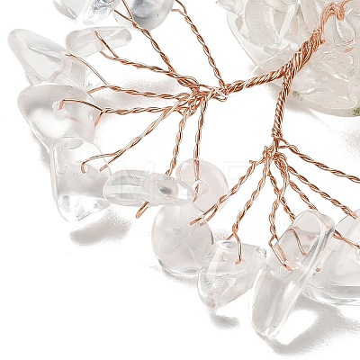 Natural Quartz Crystal Chips Tree of Life Decorations DJEW-Z007-02R-1