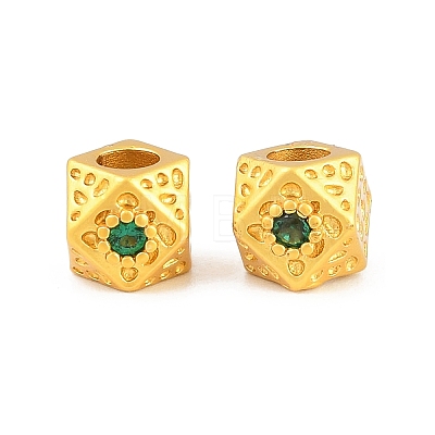 Brass Pave Cubic Zirconia Beads KK-A292-07MG-01-1