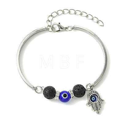 Zinc Alloy Charm Bangles for Women BJEW-JB14384-01-1