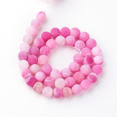 Natural Fire Crackle Agate Bead Strands G-S216-6mm-07-1