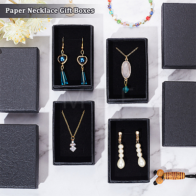  Texture Paper Necklace Gift Boxes OBOX-NB0001-08B-1