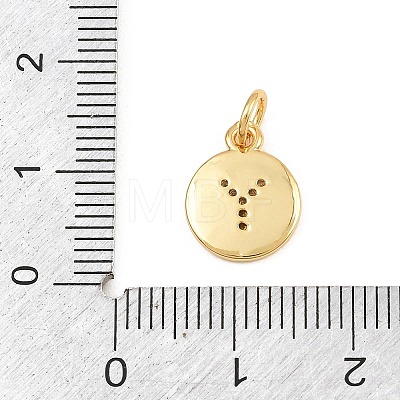 Brass Micro Pave Clear Cubic Zirconia Charms CU-CBA56CE-12G-Y-1