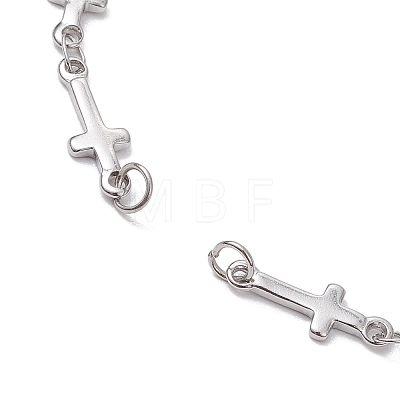 304 Stainless Steel Cross Link Chain Bracelet Making AJEW-JB01299-02-1