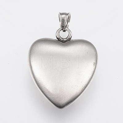 304 Stainless Steel Mended Heart Pendants STAS-H435-58-1
