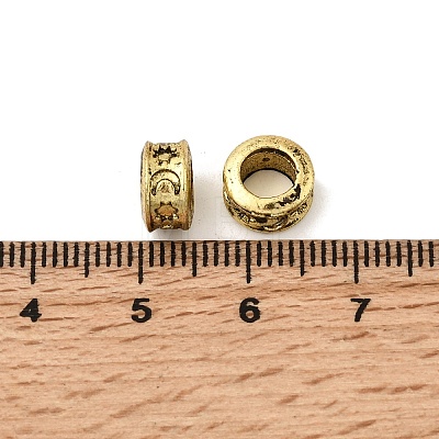 Rack Plating Tibetan Style Alloy Spacer Beads TIBE-WH0007-01AG-1