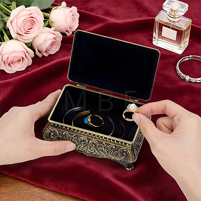 European Retro Engraved Brass Jewelry Boxes CON-PH0003-80-1