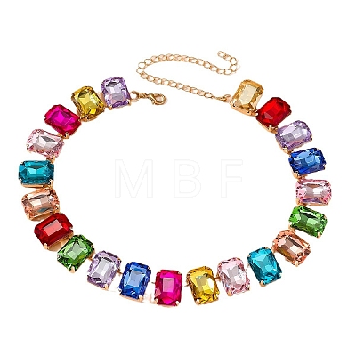 Alloy Colorful Rhinestone Cup Chain Necklaces for Women FS-WG72CA4-01-1