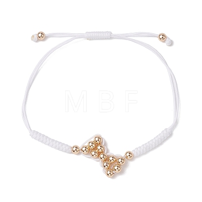 Brass & Nylon Thread Braided Bead Bracelets for Women BJEW-JB10751-1