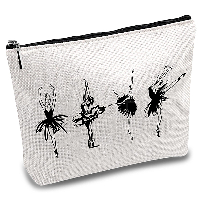 Custom Polycotton Ballet Dancer Printed Canvas Storage Bags ABAG-WH0029-131-1