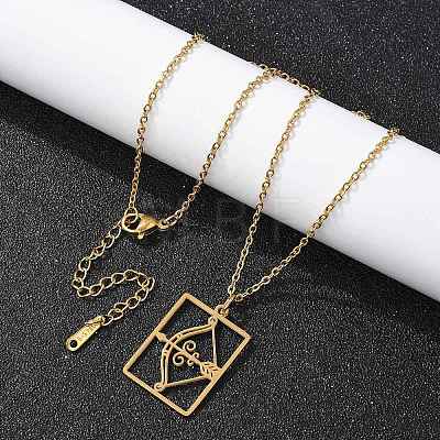 304 Stainless Steel Necklace LS-NJEW-D330-01G-09-1