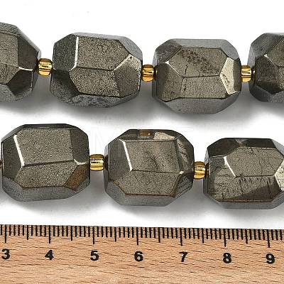 Natural Gold Pyrite/Golden Pyrite Beads Strands G-G459-C01-01-1