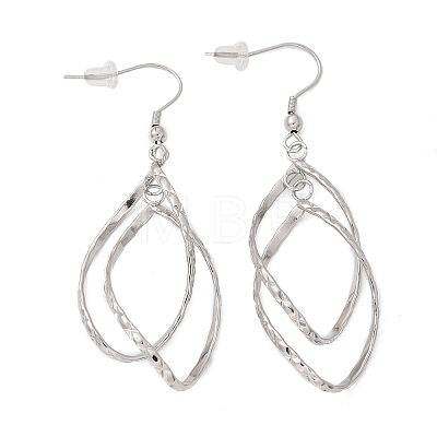 Tarnish Resistant 304 Stainless Steel Dangle Earrings EJEW-L215-47P-1