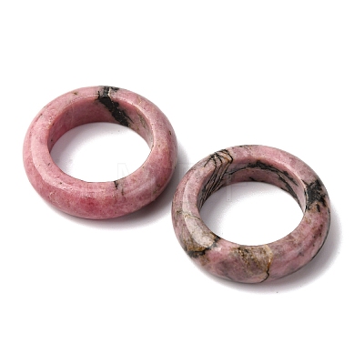 Natural Rhodonite Plain Band Ring for Women RJEW-P044-01A-11-1