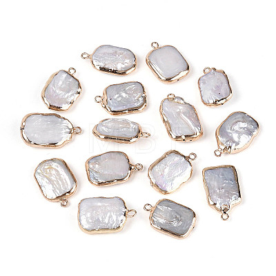Natural Keshi Pearl Rectangle Pendants PEAR-S020-D10-1