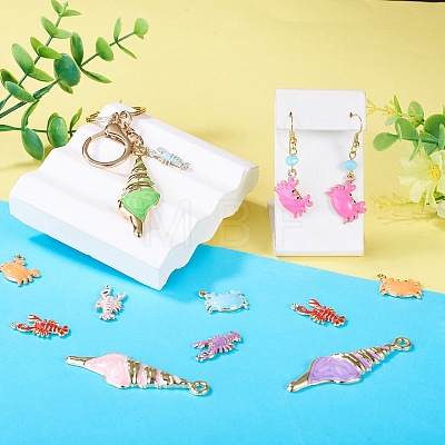 60Pcs 15 Styles Alloy and Enamel Big Pendants FIND-TA0010-95-1