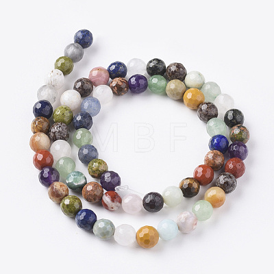 Natural Mixed Gemstone Beads Strands G-F668-28-6mm-1