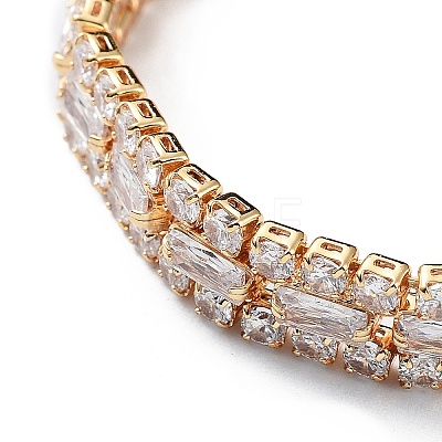 Brass Micro Pave Cubic Zirconia Chain Bracelets for Women BJEW-C052-01G-1