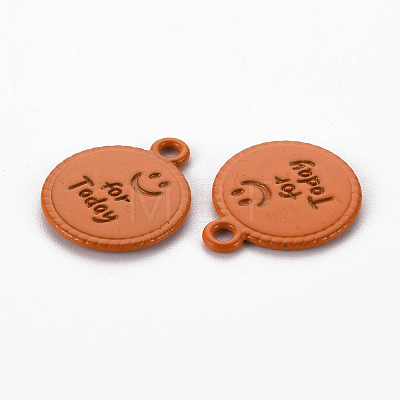 Spray Painted Alloy Pendants PALLOY-Q433-030F-RS-1