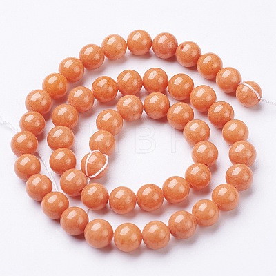 Natural Mashan Jade Round Beads Strands X-G-D263-8mm-XS21-1