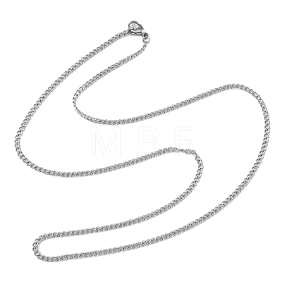 Unisex Casual Style 304 Stainless Steel Curb Chain Necklaces STAS-O037-54P-1
