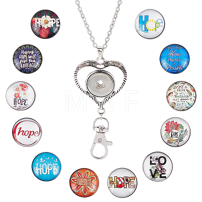 DIY Interchangeable Dome Office Lanyard ID Badge Holder Necklace Making Kit DIY-SC0021-97F-1