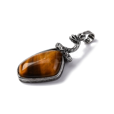 Natural Tiger Eye Pendants G-K338-42AS-05-1