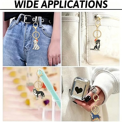 6Pcs 6 Styles Alloy Enamel Keychain HJEW-YW00562-1