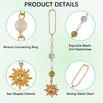 3Pcs Natural Gemstone Beads Pendant Decorations HJEW-CN0001-49-1