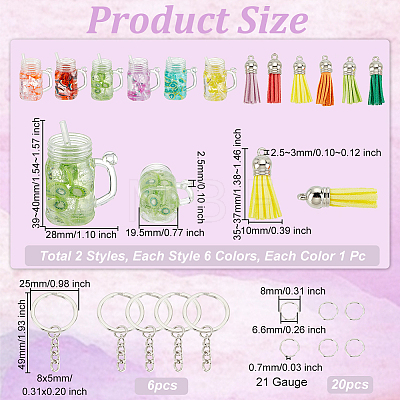 Olycraft DIY Imitation Fruit Juice Charm Keychain Making Kit DIY-OC0004-40-1