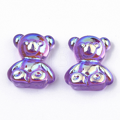 Electroplate Transparent Resin Cabochons RESI-N022-101-1