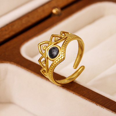 304 Stainless Steel Cuff Open Rings for Women WGDF800-01-1
