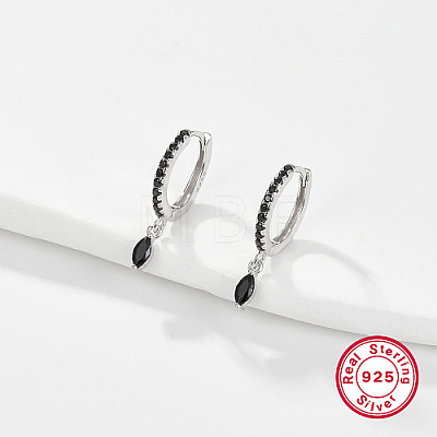 Rhodium Plated 925 Sterling Silver Hoop Earring for Dangle Earrings NC3704-12-1