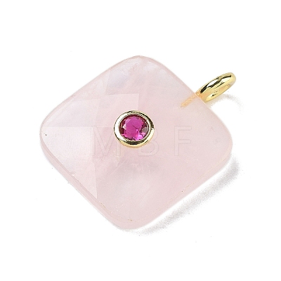 Natural Rose Quartz Faceted Pendants G-C274-03-G06-1