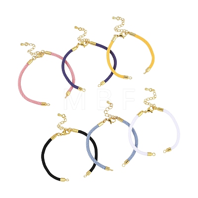 6Pcs 6 Colors Nylon Cords Bracelet Makings Fit for Connector Charms AJEW-FS0001-38-1