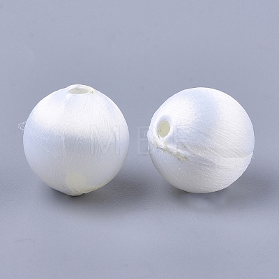 Polyester Thread Fabric Covered Beads X-WOVE-T007-16mm-03-1