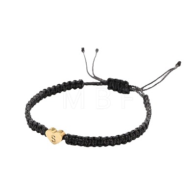Alloy Heart with Letter Pattern Bead Braided Bead Bracelets FS-WGEB992-19-1
