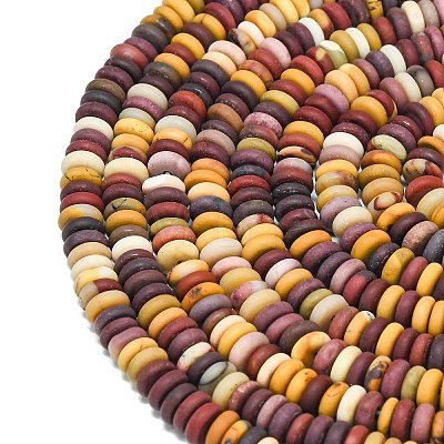 Frosted Natural Mookaite Beads Strands G-K389-C40-01-1