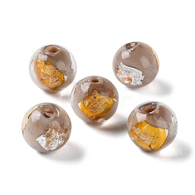 Handmade Gold & Silver Foil Lampwork Beads GLAA-G107-07B-07-1