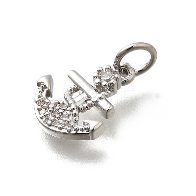 Brass Micro Pave Cubic Zirconia Charms KK-P295-41P-1