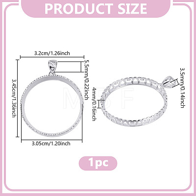 1Pc 925 Sterling Silver Coin Holder Bezel STER-NB0001-13-1