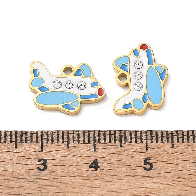 304 Stainless Steel Enamel Pendants SA-CBA7876-10G-1