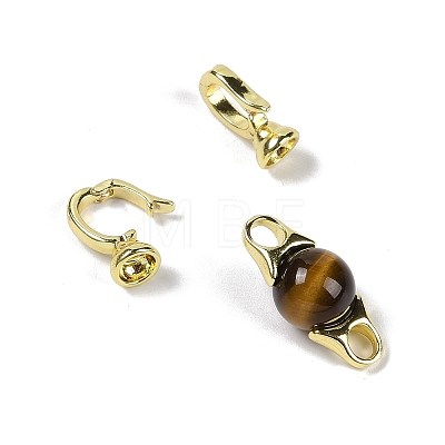 Natural Tiger Eye with Brass Fold Over Clasps G-G141-03G-14-1