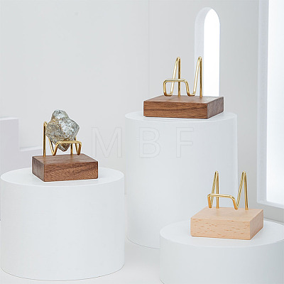 Fingerinspire 2Pcs 2 Style Brass Crystal Mineral Display Easels ODIS-FG0001-47-1