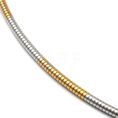 Vacuum Plating 202 Stainless Steel Wire Choker Necklace with Clasp NJEW-H011-09GP-1