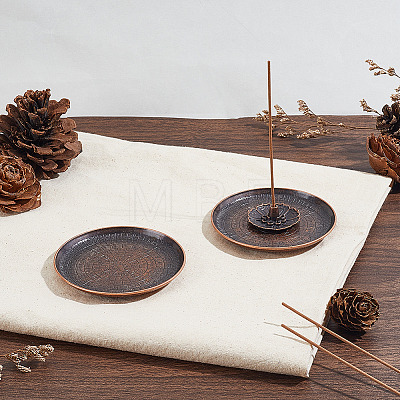 Round Alloy Incense Burner Holder AJEW-WH0609-636-1