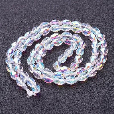 Electroplate Glass Beads Strands GC886Y-3-1