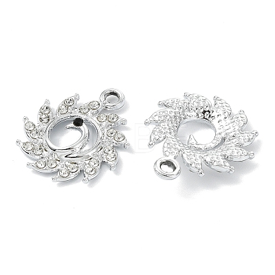 Animal Theme UV Plating Alloy Crystal Rhinestone Pendants ALRI-T012-07H-P-1
